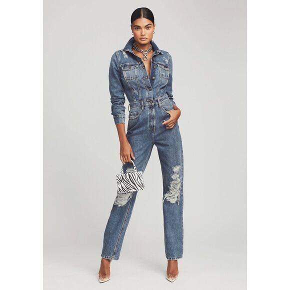 NWT Retrofete Cora Denim Jumpsuit XS - Picture 3 of 16